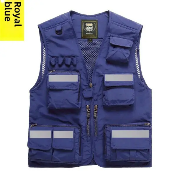 Reflective Safety Vest with Multiple Pockets Emergency Rescue Workwear Printed Embroidered Logo Loose Fit Thin Outerwear Vest - Image 10