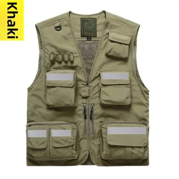 Reflective Safety Vest with Multiple Pockets Emergency Rescue Workwear Printed Embroidered Logo Loose Fit Thin Outerwear Vest - Image 17