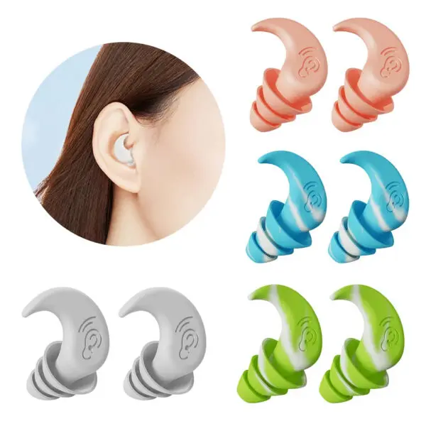 Anti Noise Silicone Earplugs Waterproof Swimming Ear Plugs For Sleeping Diving Surf Soft Comfort Natation Swimming Ear Protector - Image 2