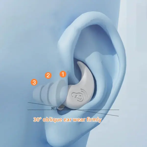 Anti Noise Silicone Earplugs Waterproof Swimming Ear Plugs For Sleeping Diving Surf Soft Comfort Natation Swimming Ear Protector - Image 3