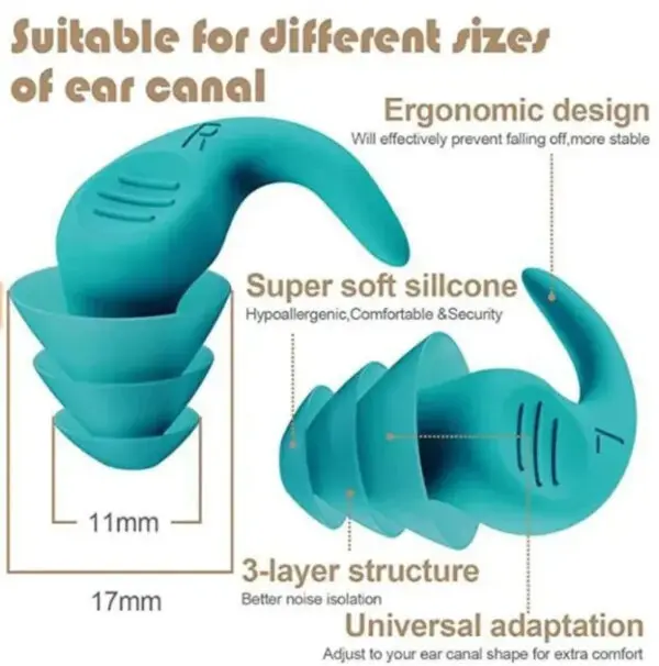 1 Pair Antinoise Earplugs Sound Insulation Ear Protection Earplugs Sleeping Swimming Travel Noise Reduction Waterproof Earplugs - Image 2