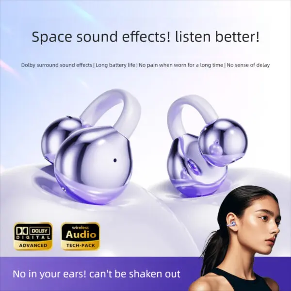 CEKACA Clip-On Large Power Ultra-Long Life Battery Noise Reduction Wireless Headphones - Image 4