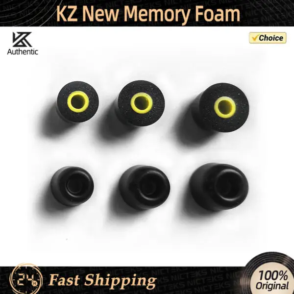 KZ High-End Memory Cotton Ear-Tips Ear Plugs Memory Foam Eartips for Hifi In-Ear Monitor IEM Earphone w/ 3 pairs For KZ EDX PRO