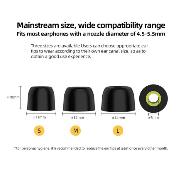 KZ High-End Memory Cotton Ear-Tips Ear Plugs Memory Foam Eartips for Hifi In-Ear Monitor IEM Earphone w/ 3 pairs For KZ EDX PRO - Image 4