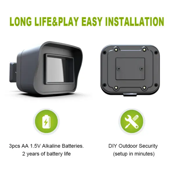 Smart Outdoor Home Security - Weather Resistant WiFi Motion Sensor&Detector - Remote APP Notifications - Compatible With Alexa - Image 5