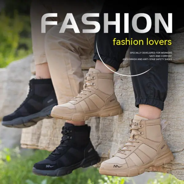 Work Safety Shoes Men CE Certified Steel Toe Safety Shoes Non Slip Lightweight Steel Toe Anti-Slip Women's Protection Work Boots - Image 4