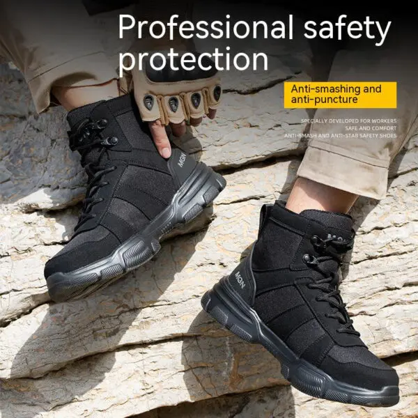 Work Safety Shoes Men CE Certified Steel Toe Safety Shoes Non Slip Lightweight Steel Toe Anti-Slip Women's Protection Work Boots - Image 6
