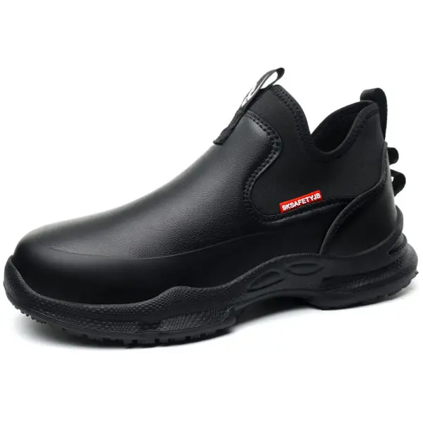 anti-skid kitchen work shoes non slip work waterproof boots lightweight Safety shoes for men chef work shoes leather sneakers - Image 7