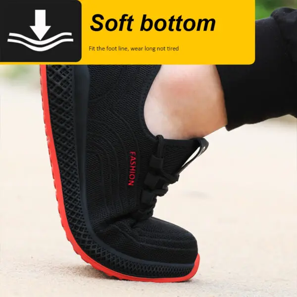 Manlegu Air Mesh Steel Toe Work Shoes Breathable Working Shoes Women Man Safety Shoes Lightweight Puncture-Proof Safety Boots - Image 6