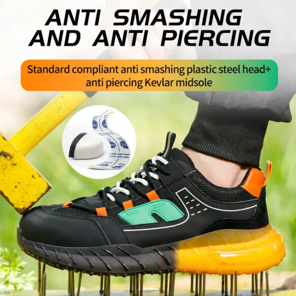 Men Work Safety Shoes Indestructible Breathable Air cushion Work Sneakers Puncture-Proof Safety Boots Protective Security Shoes - Image 2