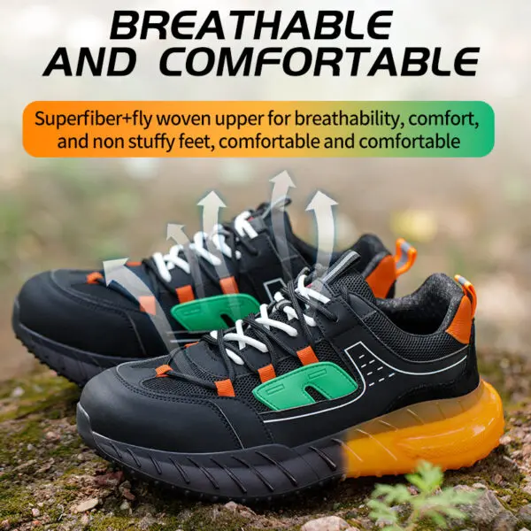Men Work Safety Shoes Indestructible Breathable Air cushion Work Sneakers Puncture-Proof Safety Boots Protective Security Shoes - Image 3