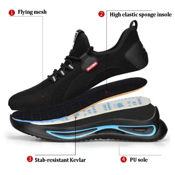 Breathable Work Shoes For Men Women Safety Shoes Men Anti-Smash Anti-Puncture Indestructible Shoes Protective Steel Toe Shoes 49 - Image 2