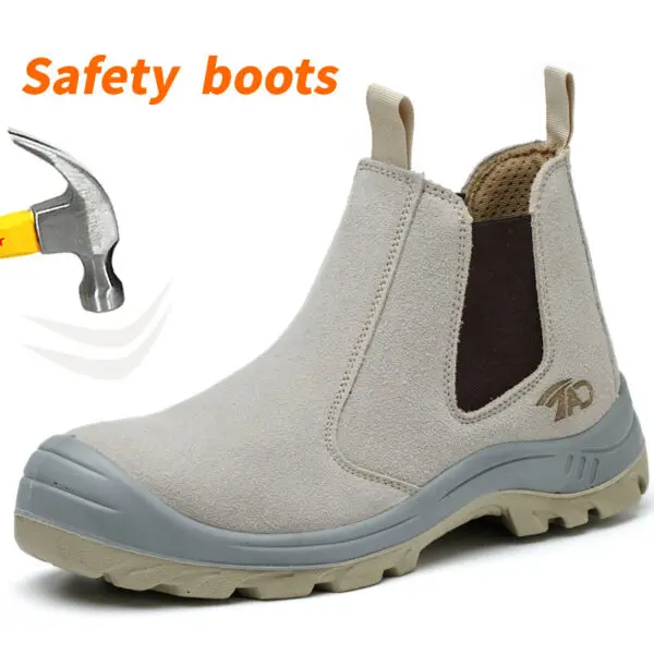 High Quality Safety boots for men work shoes construction with steel toe slip on without laces welder welding