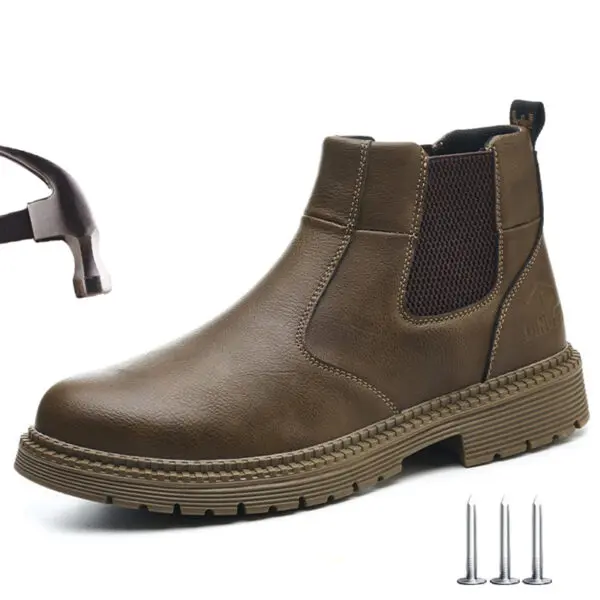 Work Safety Boots Men Indestructible Steel Toe Cap Leather Boots Construction Security Protective Men Safety Shoes Footwear