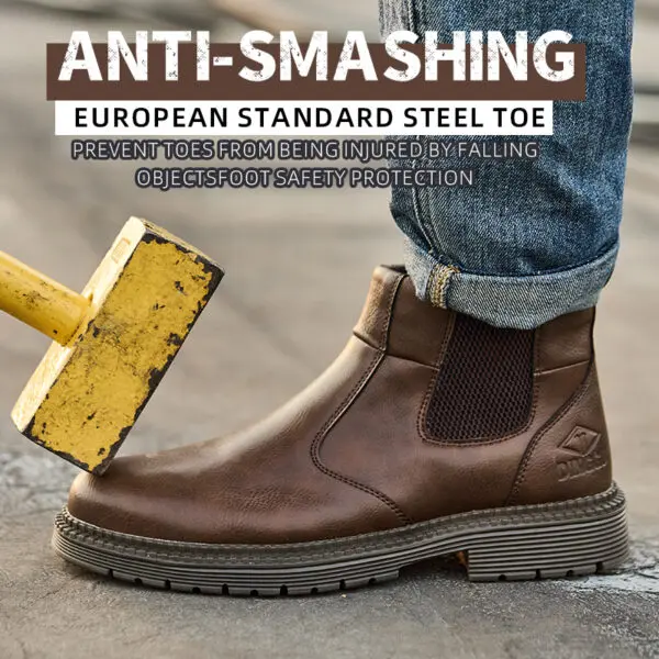 Work Safety Boots Men Indestructible Steel Toe Cap Leather Boots Construction Security Protective Men Safety Shoes Footwear - Image 2