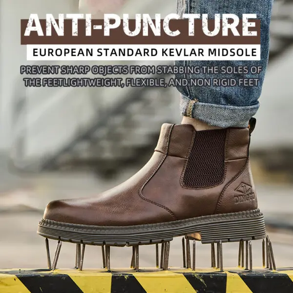 Work Safety Boots Men Indestructible Steel Toe Cap Leather Boots Construction Security Protective Men Safety Shoes Footwear - Image 3