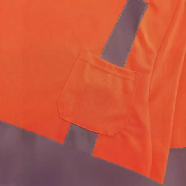 Construction site workwear breathable quick drying cotton T-shirt Outdoor safety construction workwear reflective strip T-shirt - Image 4