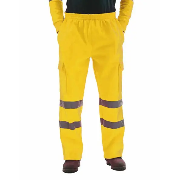 Fleece Men Work Pants Reflective Strips Warming Safety Pants Outdoor Mens Work Uniform Bottoms Safety Sweatpants Running Pants - Image 2