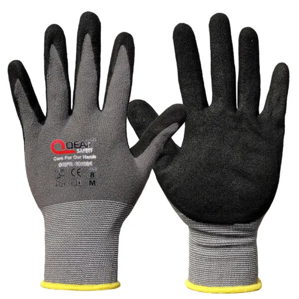 QEAR SAFETY General Purpose Micro Sandy Nitrile Rubber Palm Coated Work Gloves, Abrasion, Grip, Breathable Anti-hand-fatigue - Image 7