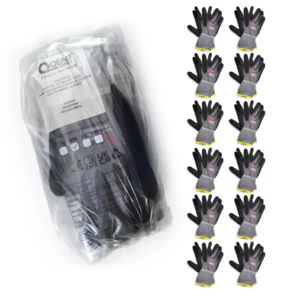 QEAR SAFETY General Purpose Micro Sandy Nitrile Rubber Palm Coated Work Gloves, Abrasion, Grip, Breathable Anti-hand-fatigue - Image 8