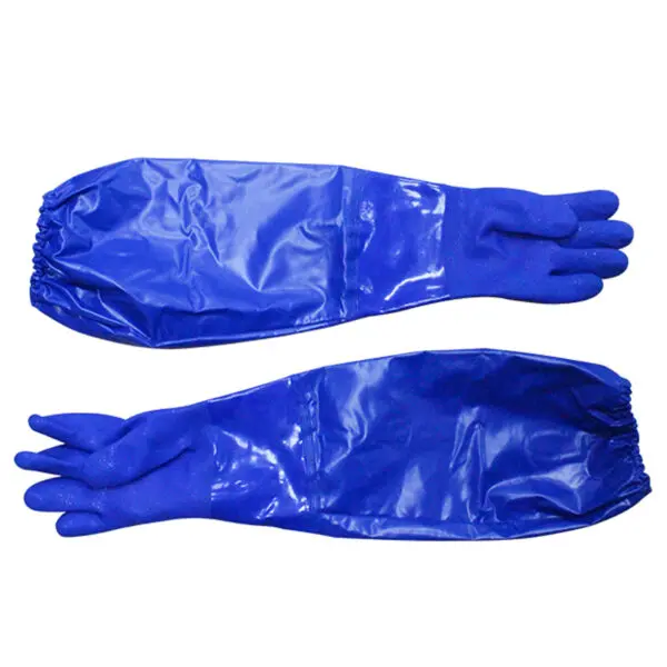 PVC Chemical Resistant Work Gloves Oil Proof Waterproof 65CM Long Cuff Anti Acid Base Household Fishing Safety Wear - Image 3