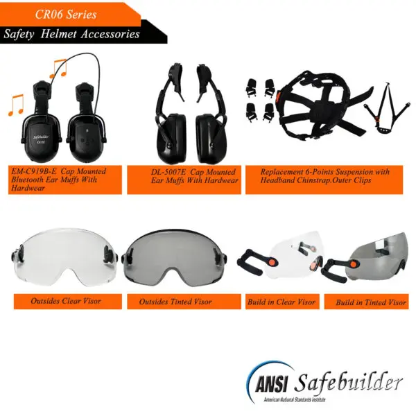 CE Construction Safety Helmet With Goggles Visor ABS Hard Hat ANSI Industrial Work Head Protection Rescue - Image 5