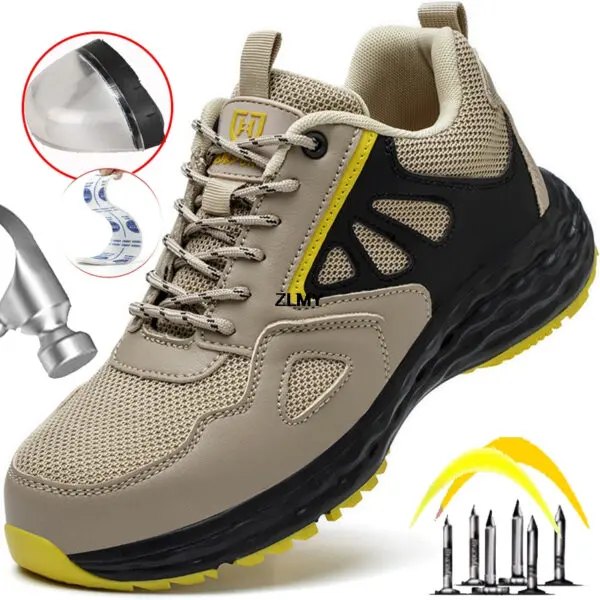 Light Men's Safety Shoes Insulation 6kv Work Safety Boots without Metal Breathable Man Working Boots Puncture Proof Sneakers New