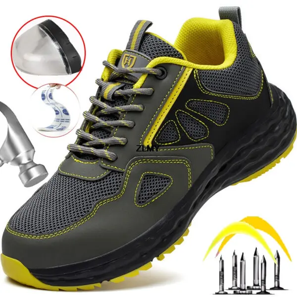 Light Men's Safety Shoes Insulation 6kv Work Safety Boots without Metal Breathable Man Working Boots Puncture Proof Sneakers New - Image 2