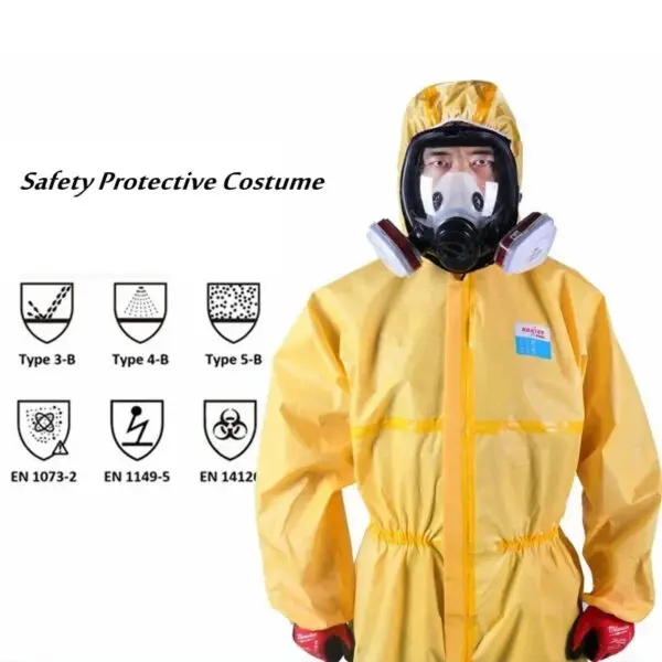 One Piece Chemical Work Coverall Protective Clothing Hazardous Chemical Liquid Sulfuric Acid And Alkali Resistant Protection - Image 4