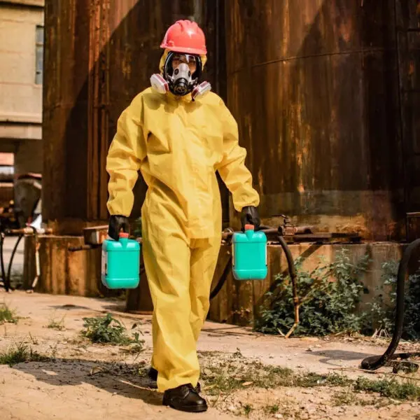 One Piece Chemical Work Coverall Protective Clothing Hazardous Chemical Liquid Sulfuric Acid And Alkali Resistant Protection - Image 2