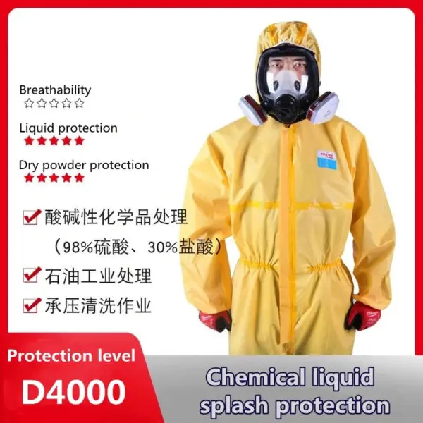 One Piece Chemical Work Coverall Protective Clothing Hazardous Chemical Liquid Sulfuric Acid And Alkali Resistant Protection - Image 6