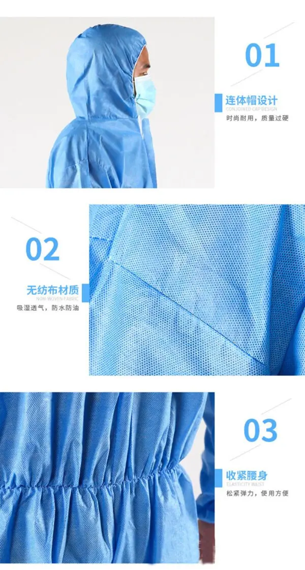 Disposable Breathable Dustproof Water Oil Resist Work Safety Clothing Anti Dust Spary Painting Decorating Labour Coverall Suit - Image 4