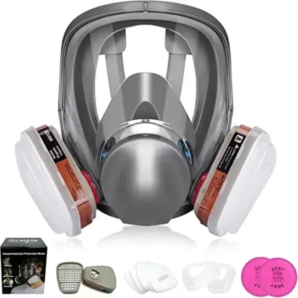 6800 Anti-Fog Full Face Gas Mask with Dust Filter for Industrial Paint, Spray, Vaccination, Safety, and Formaldehyde Protection