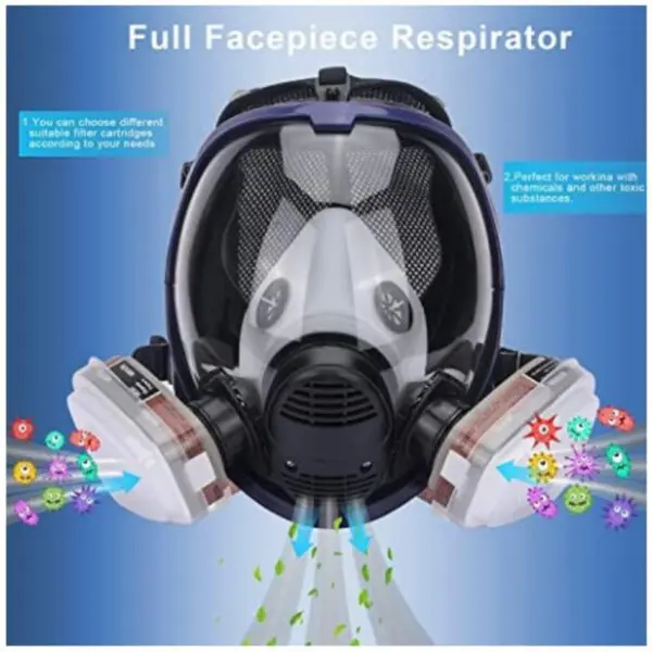 Chemical Gas Mask 6800 Dust Respirator Anti-Fog Full Face Mask Filter For Industrial Acid Gas, Welding Spray Paint Insecticide - Image 2