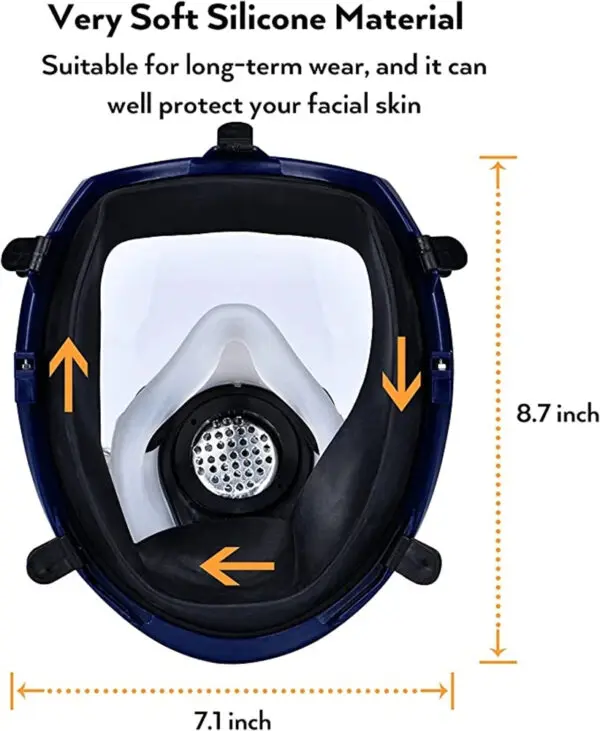 Chemical Gas Mask 6800 Dust Respirator Anti-Fog Full Face Mask Filter For Industrial Acid Gas, Welding Spray Paint Insecticide - Image 3