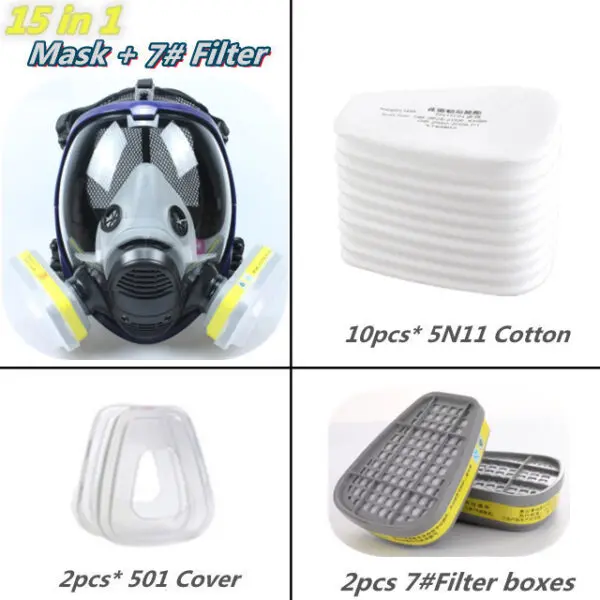 Chemical Gas Mask 6800 Dust Respirator Anti-Fog Full Face Mask Filter For Industrial Acid Gas, Welding Spray Paint Insecticide - Image 8