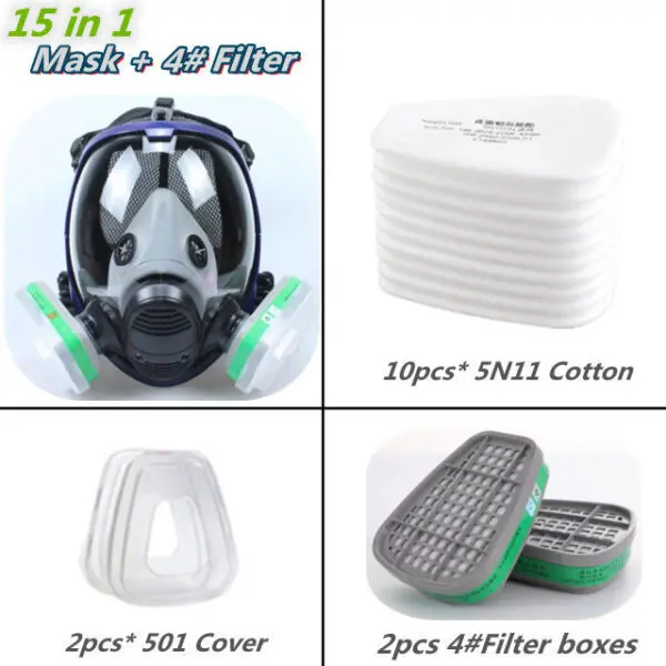 Chemical Gas Mask 6800 Dust Respirator Anti-Fog Full Face Mask Filter For Industrial Acid Gas, Welding Spray Paint Insecticide - Image 9