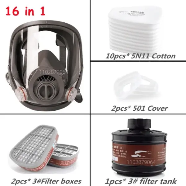Full face respirator - mask with 40 mm gas filter canister for industrial gases, chemical, polishing, welding, spraying Gas mask - Image 7