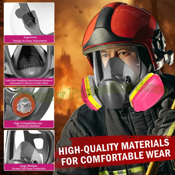 Full Face Respirator 6800 Mask NIOSH Silicone Face Seal Reusable Respirator Mask with Filters 60923 2097 for Paint Spray Dust - Image 3