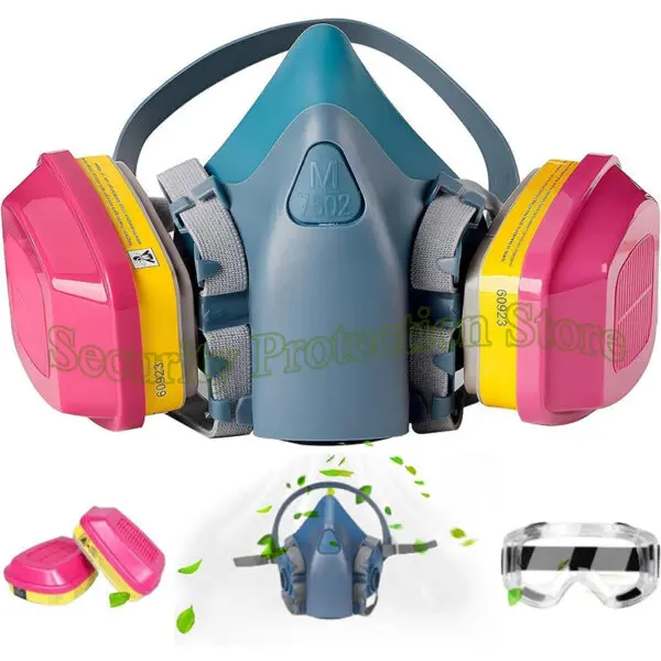 Full Face Respirator 6800 Mask NIOSH Silicone Face Seal Reusable Respirator Mask with Filters 60923 2097 for Paint Spray Dust - Image 9