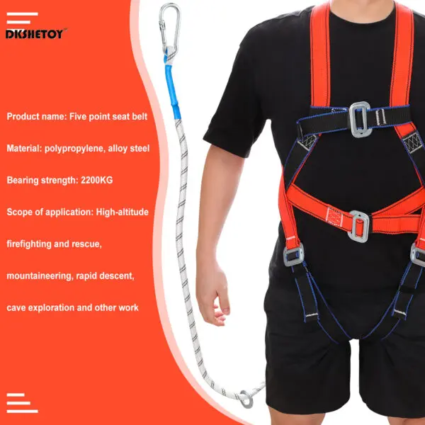 Safety Harnesses Fall Protection Adjustment Safety Belt with Hook for Air-conditioning Installation Electric Wire Maintenance - Image 3