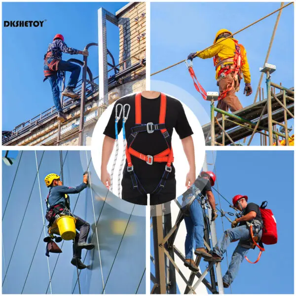 Safety Harnesses Fall Protection Adjustment Safety Belt with Hook for Air-conditioning Installation Electric Wire Maintenance - Image 4