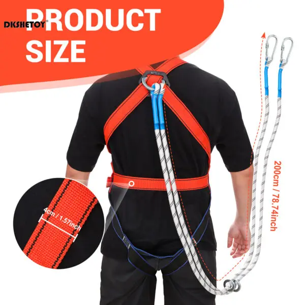 Safety Harnesses Fall Protection Adjustment Safety Belt with Hook for Air-conditioning Installation Electric Wire Maintenance - Image 6