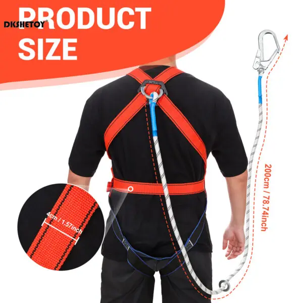 Safety Harnesses Fall Protection Adjustment Safety Belt with Hook for Air-conditioning Installation Electric Wire Maintenance - Image 8