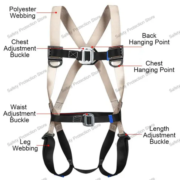 High Altitude Work Safety Harness Full/Half Body Safety Belt Rope Outdoor Climbing Training Construction Protective Equipment - Image 2