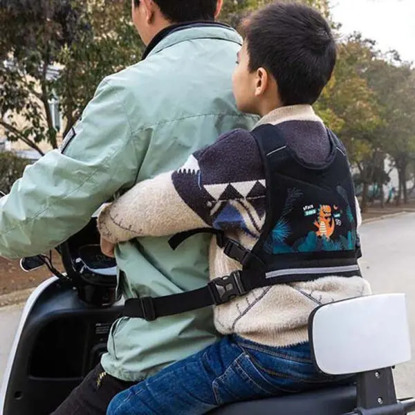 Composite Sponge Motorcycle Seat Vest Strap Oxford Cloth Adjustable Kids Safety Seat Harness Sturdy Breathable Chest Safe Belt