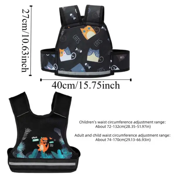 Composite Sponge Motorcycle Seat Vest Strap Oxford Cloth Adjustable Kids Safety Seat Harness Sturdy Breathable Chest Safe Belt - Image 6