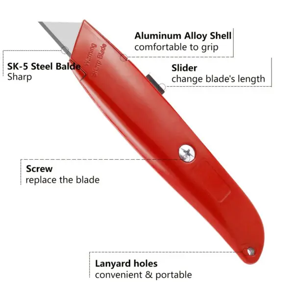 2Pack Utility Knife Box Cutter Retractable Blade Heavy Duty Utility Knife Retractable, Secure Locking,or Home, Office, School - Image 2
