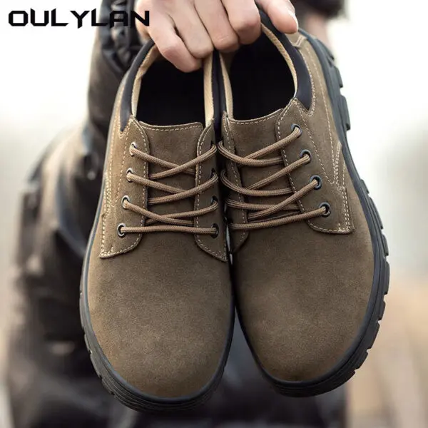 Oulylan New Safety Shoes Lightweight Breathable Anti Smashing Anti Piercing Steel Toe Wear-Resistant Welding Work Shoes
