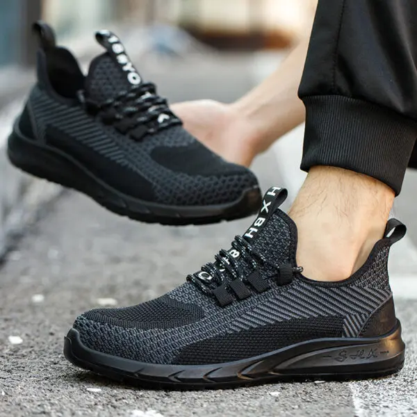 Anti-smash Men Steel Toe Work Shoes Lightweight Breathable Work Sneaker Indestructible Protective Boots Non Slip Work Shoes - Image 2